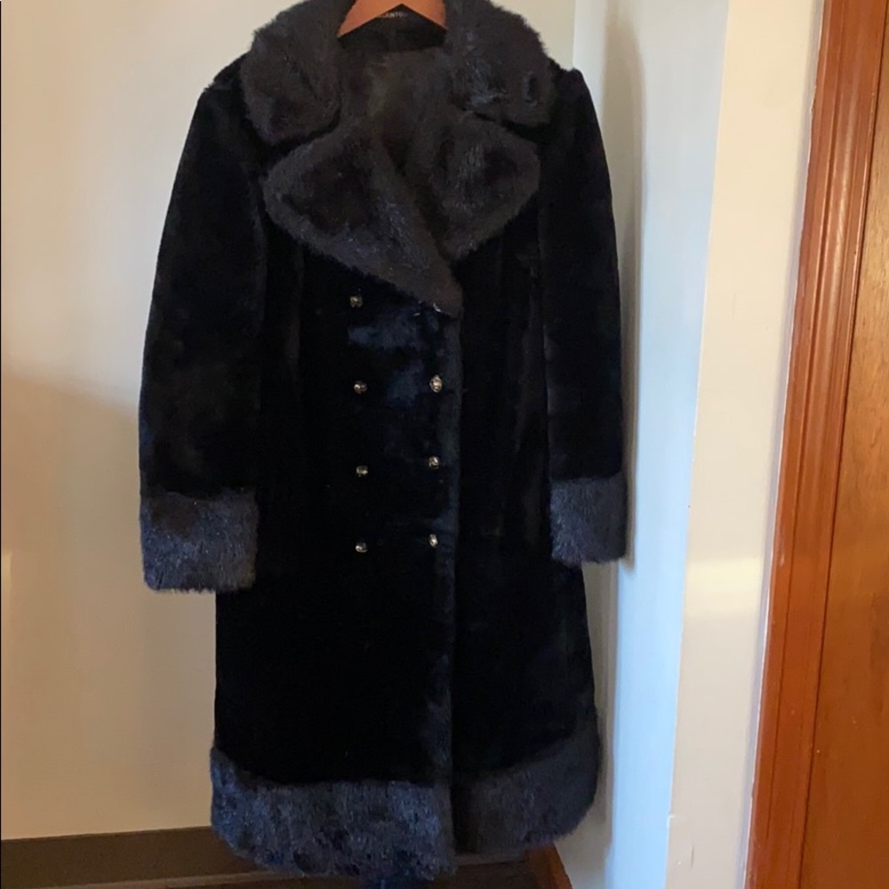 N.E. Macintosh Long Black fur Coat